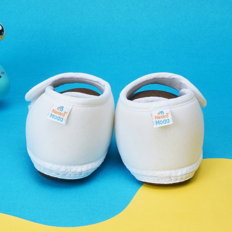 6 To 12 Months Baby Boys & Baby Girls Cute Soft Cotton Pre-Walker Sports Booties (Brown,White)-BT4438