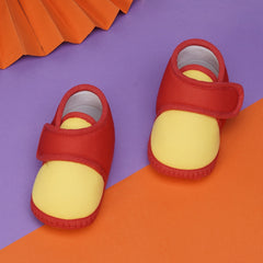 6 To 12 Months Baby Boys & Baby Girls Cute Soft Cotton Pre-Walker Sports Booties (Yellow,Red)-BT4435