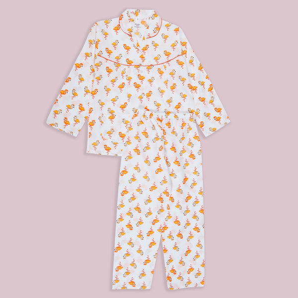 Girls Animal Print Cotton Nightwear/Night Suit