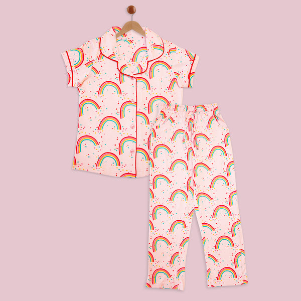 Girls Graphic Print Cotton Nightwear/Night Suit For 1-2 Years