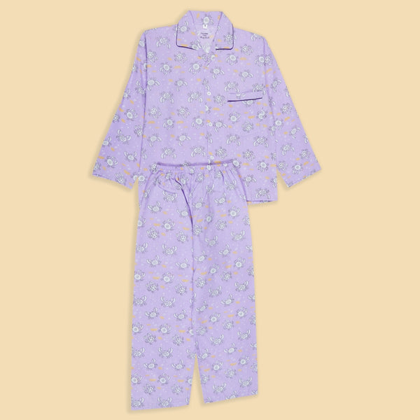 Girls Animal Print Cotton Nightwear/Night Suit