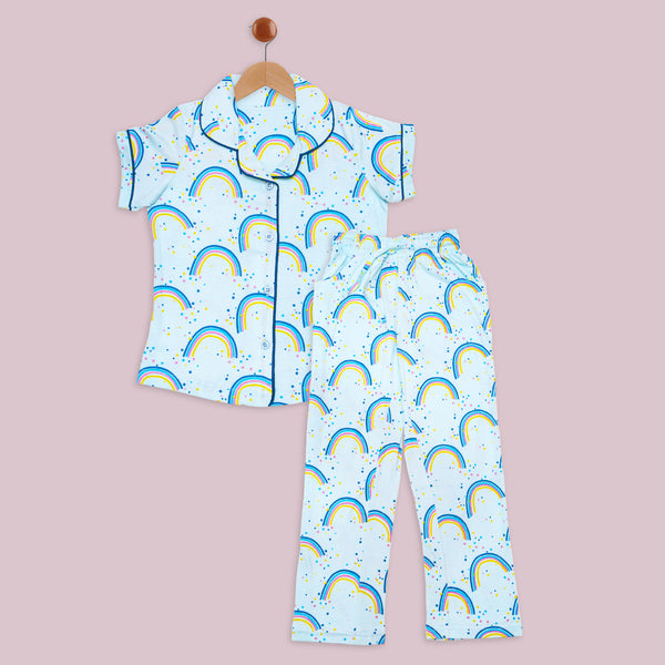 Girls Graphic Print Cotton Nightwear/Night Suit