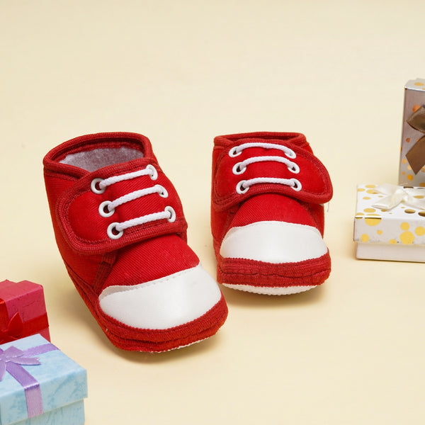 6 To 12 Months Baby Boys & Baby Girls Cotton Velcro Shoes/ Booties