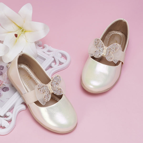 Neska Moda Synthetic Leather Ballerinas for Girls (Beige)