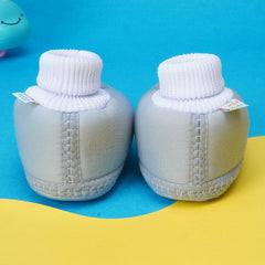 6 To 12 Months Baby Girls & Baby Boys Soft Cotton Cute Butterfly Booties (Grey,Black)-BT4415