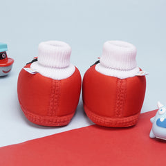 6 To 12 Months Baby Girls & Baby Boys Soft Cotton Cute Butterfly Booties (Red,Grey)-BT4418
