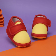 6 To 12 Months Baby Boys & Baby Girls Cute Soft Cotton Pre-Walker Sports Booties (Yellow,Red)-BT4435