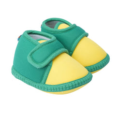 6 To 12 Months Baby Boys & Baby Girls Cute Soft Cotton Pre-Walker Sports Booties (Green,Yellow)-BT4437