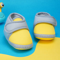 6 To 12 Months Baby Boys & Baby Girls Cute Soft Cotton Pre-Walker Sports Booties (Yellow,Grey)-BT4439