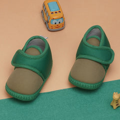 6 To 12 Months Baby Boys & Baby Girls Cute Soft Cotton Pre-Walker Sports Booties (Green)-BT4467