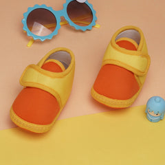 6 To 12 Months Baby Boys & Baby Girls Cute Soft Cotton Pre-Walker Sports Booties (Orange,Yellow)-BT4470