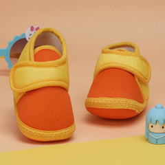 6 To 12 Months Baby Boys & Baby Girls Cute Soft Cotton Pre-Walker Sports Booties (Orange,Yellow)-BT4470