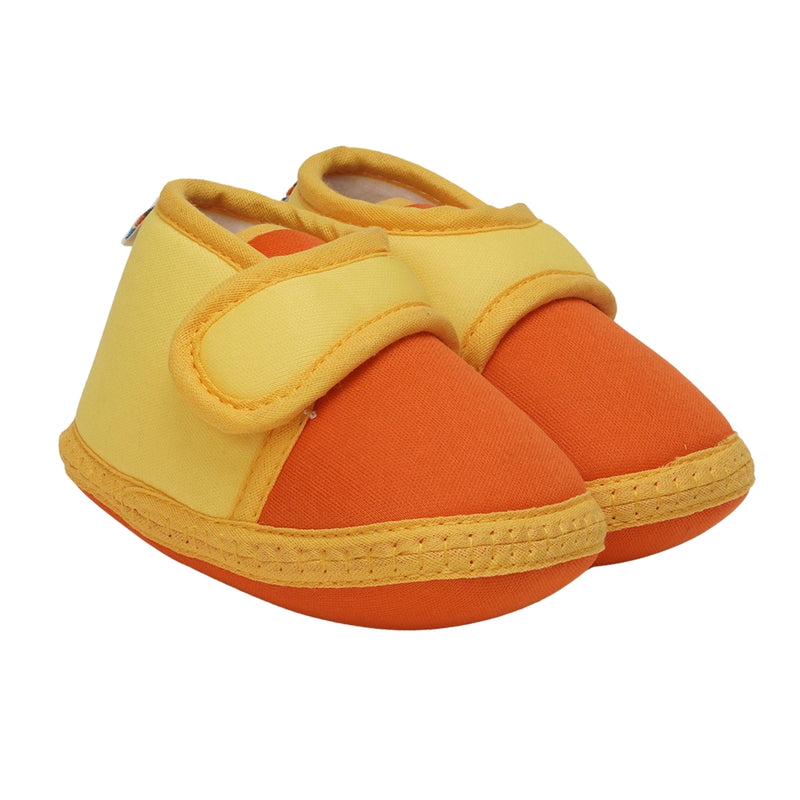 6 To 12 Months Baby Boys & Baby Girls Cute Soft Cotton Pre-Walker Sports Booties (Orange,Yellow)-BT4470
