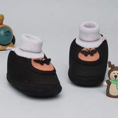 6 To 12 Months Baby Girls & Baby Boys Soft Cotton Cute Butterfly Booties (Black)
