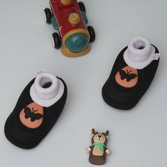 6 To 12 Months Baby Girls & Baby Boys Soft Cotton Cute Butterfly Booties (Black)