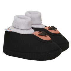 6 To 12 Months Baby Girls & Baby Boys Soft Cotton Cute Butterfly Booties (Black)