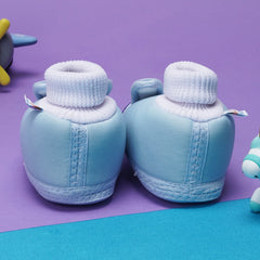 6 To 12 Months Baby Boys & Baby Girls Cute Soft Cotton Pre-Walker Rabbit Face Booties (Sky Blue)