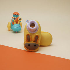 6 To 12 Months Baby Boys & Baby Girls Cute Soft Cotton Pre-Walker Rabbit Face Booties (Yellow)