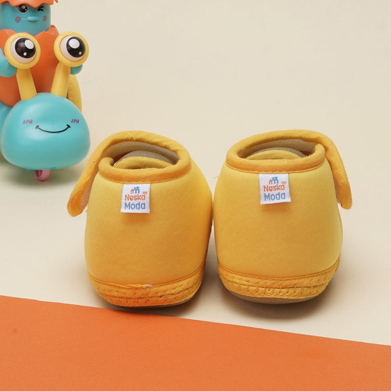 6 To 12 Months Baby Boys & Baby Girls Cute Soft Cotton Pre-Walker Sports Booties (Green,Yellow)