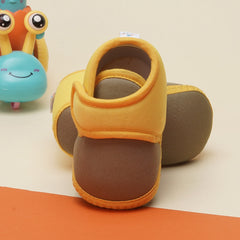 6 To 12 Months Baby Boys & Baby Girls Cute Soft Cotton Pre-Walker Sports Booties (Green,Yellow)