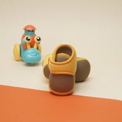 6 To 12 Months Baby Boys & Baby Girls Cute Soft Cotton Pre-Walker Sports Booties (Green,Yellow)