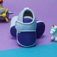 6 To 12 Months Baby Boys & Baby Girls Cute Soft Cotton Pre-Walker Sports Booties (Blue)