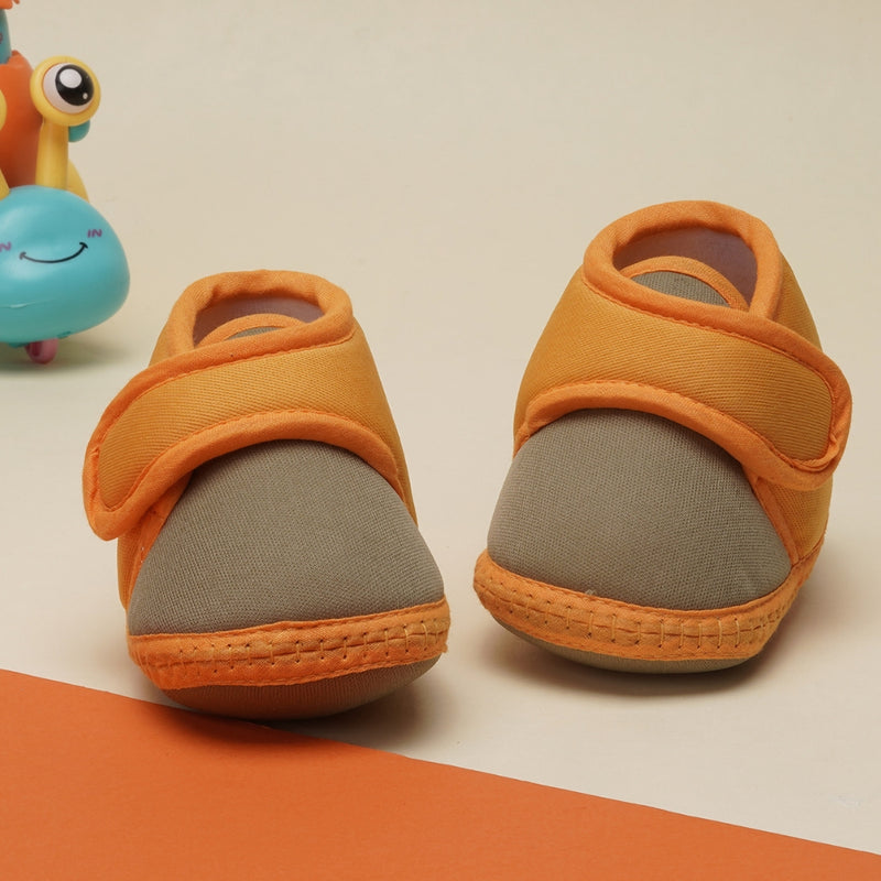 6 To 12 Months Baby Boys & Baby Girls Cute Soft Cotton Pre-Walker Sports Booties (Green,Turmeric)