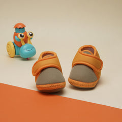 6 To 12 Months Baby Boys & Baby Girls Cute Soft Cotton Pre-Walker Sports Booties (Green,Turmeric)