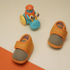 6 To 12 Months Baby Boys & Baby Girls Cute Soft Cotton Pre-Walker Sports Booties (Green,Turmeric)