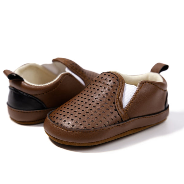 6 to 12 Months Baby Boys & Girls Synthetic Leather Sneaker Shoes,Infant Slip On Booties (Brown)-BT4619