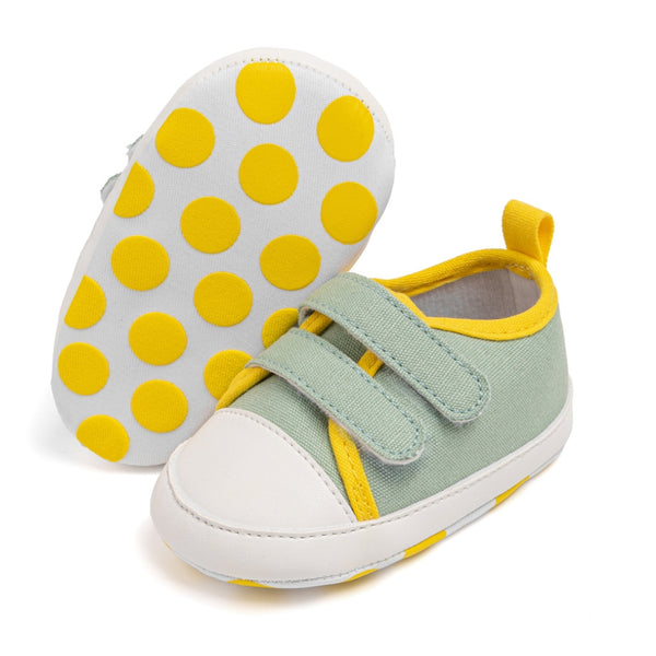 6 to 12 Months Baby Boys & Girls Sneaker Shoes,Infant Non Slip Sole Velcro Booties (Light Green)-BT4630