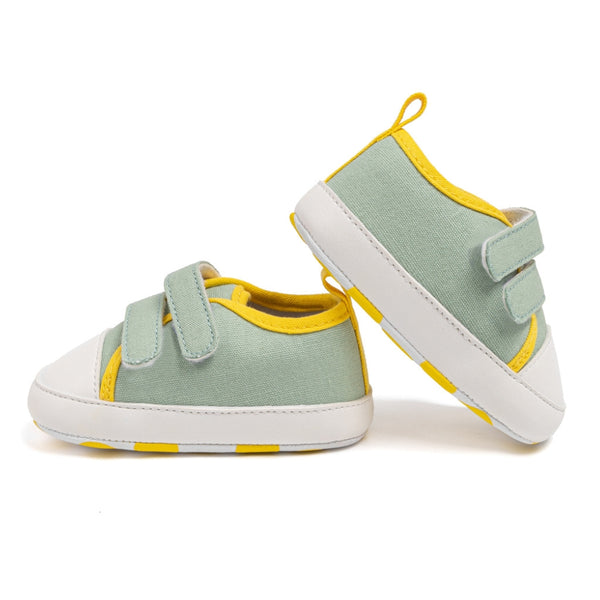 6 to 12 Months Baby Boys & Girls Sneaker Shoes,Infant Non Slip Sole Velcro Booties (Light Green)-BT4630