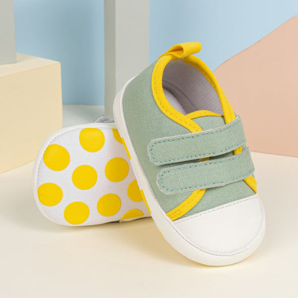 6 to 12 Months Baby Boys & Girls Sneaker Shoes,Infant Non Slip Sole Velcro Booties (Light Green)-BT4630