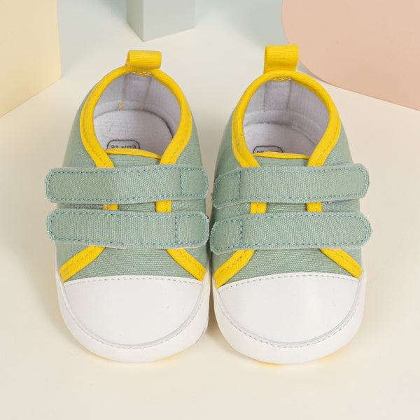 6 to 12 Months Baby Boys & Girls Sneaker Shoes,Infant Non Slip Sole Velcro Booties (Light Green)-BT4630