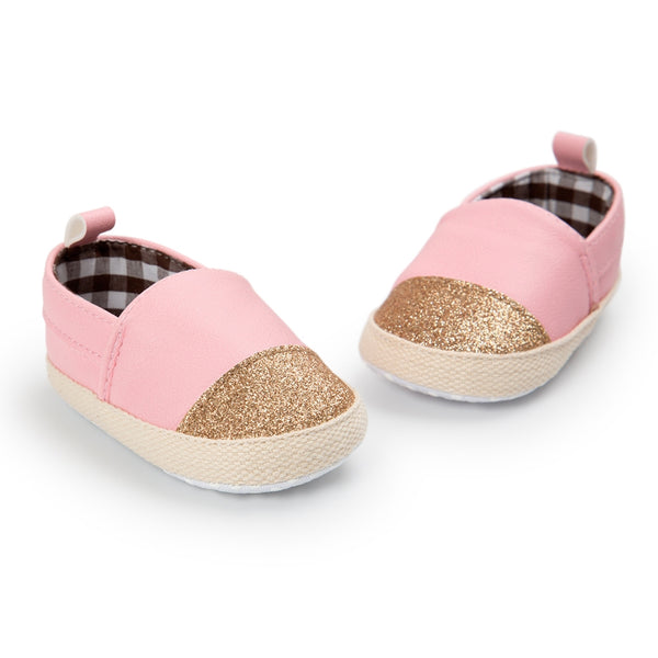 6 to 12 Months Baby Shoes,Infant Non Slip Soft Sole Loafer, Slip On Booties (Pink)-BT4656