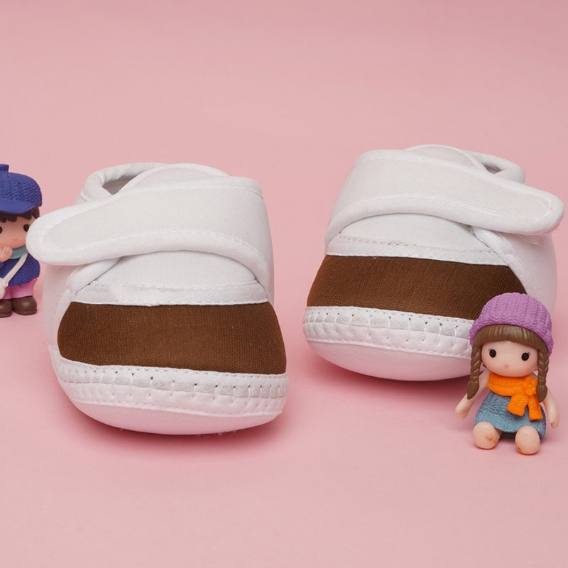 6 To 12 Months Baby Boys & Baby Girls Cute Soft Cotton Pre-Walker Sports Booties (Brown)-BT4706