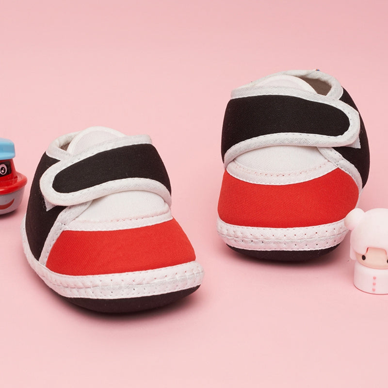 6 To 12 Months Baby Boys & Baby Girls Cute Soft Cotton Pre-Walker Sports Booties (Red)-BT4708