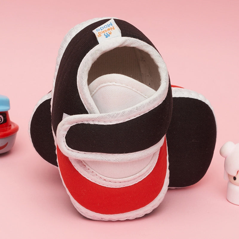6 To 12 Months Baby Boys & Baby Girls Cute Soft Cotton Pre-Walker Sports Booties (Red)-BT4708