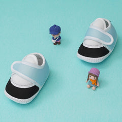 6 To 12 Months Baby Boys & Baby Girls Cute Soft Cotton Pre-Walker Sports Booties (Blue,Black)