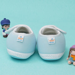 6 To 12 Months Baby Boys & Baby Girls Cute Soft Cotton Pre-Walker Sports Booties (Blue,Black)