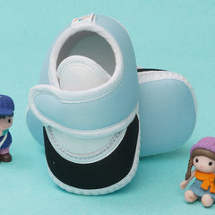 6 To 12 Months Baby Boys & Baby Girls Cute Soft Cotton Pre-Walker Sports Booties (Blue,Black)