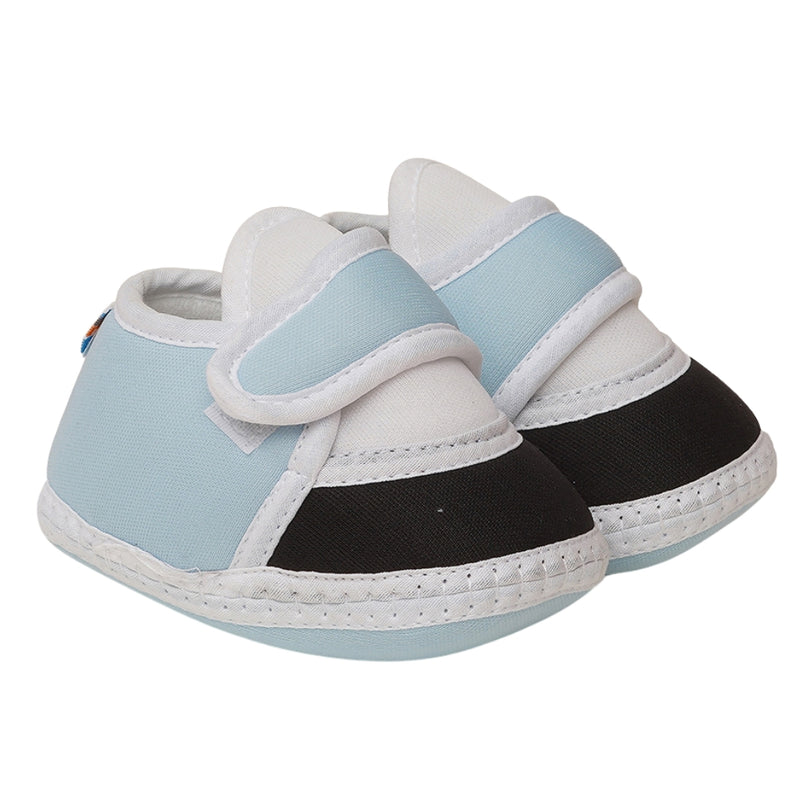6 To 12 Months Baby Boys & Baby Girls Cute Soft Cotton Pre-Walker Sports Booties (Blue,Black)