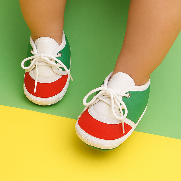 6 To 12 Months Pack Of 1 Baby Boys & Baby Girls Cotton Booties (Green,White,Red)-BT4778