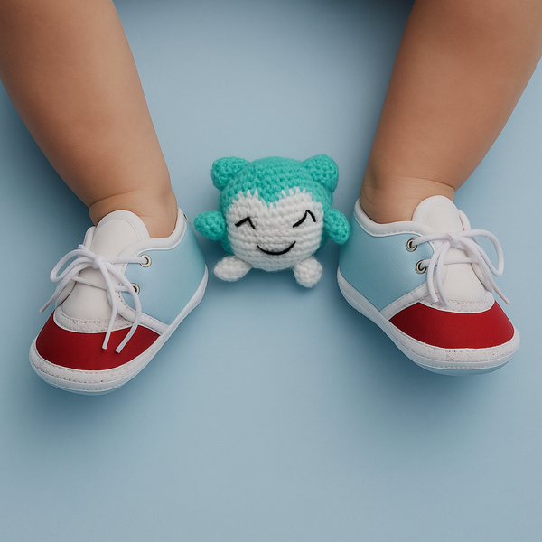 6 To 12 Months Pack Of 1 Baby Boys & Girls Cotton Booties (White,Blue,Maroon)-BT4786