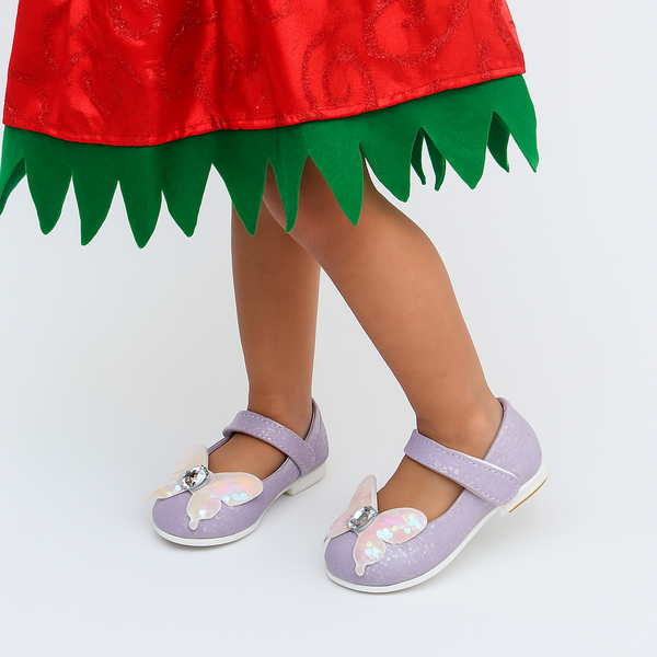 Synthetic Leather Ballerinas/Belly Booties for Girls (Purple)-BT4819
