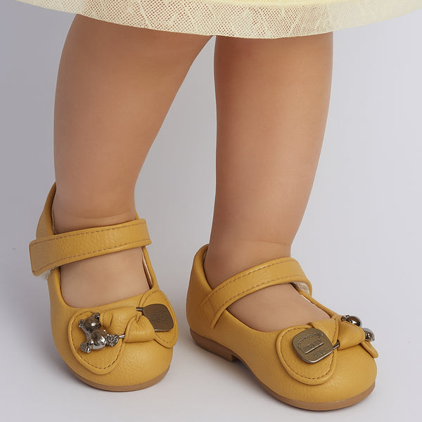 Synthetic Leather Ballerinas/Belly Sandal/Booties for Girls (Brown)-BT4867