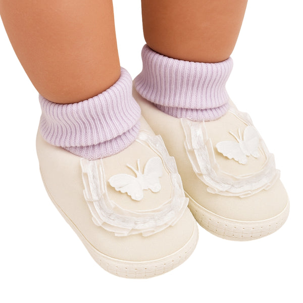 6 To 12 Months Pack Of 1 Baby Girls Cotton Shoe/Booties (White)-BT4897