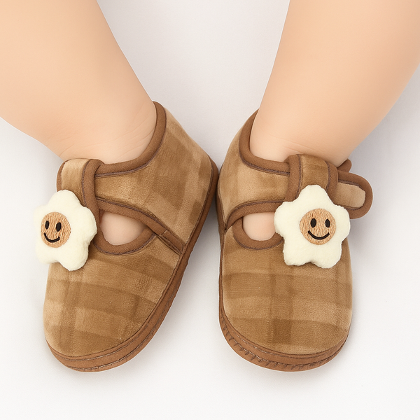 6 To 12 Months Pack Of 1 Baby Boys & Baby Girls Velvet Kids Shoe/Booties (Brown)-BT4905