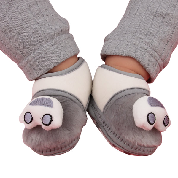 6 To 12 Months Pack Of 1 Baby Boys & Baby Girls Fur Kids Shoe/Booties (Grey)-BT4912