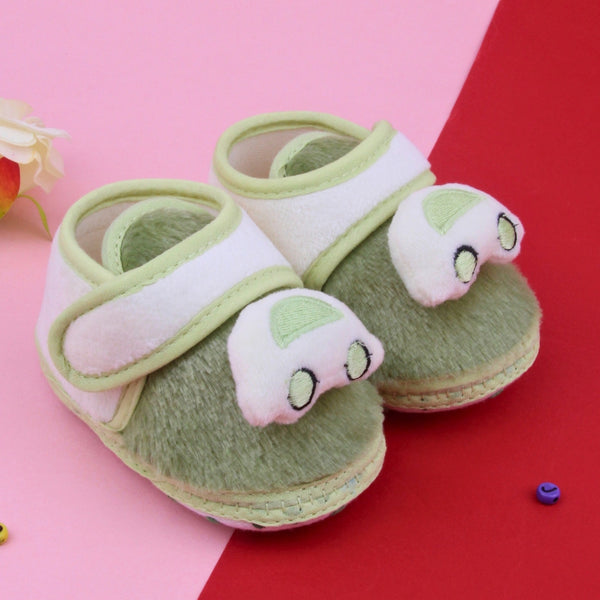 6 To 12 Months Pack Of 1 Baby Boys & Baby Girls Fur Kids Shoe/Booties (Green)-BT4914